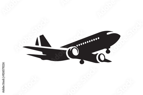 Plane silhouette vector illustration