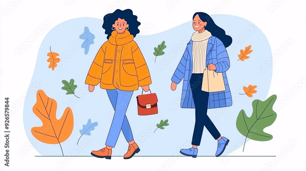 Charming Autumn Scene in City Park Featuring a Romantic Couple Walking Along a Leafy Path Charming Autumn Scene in City Park Featuring a Romantic Couple Walking Along a Leafy Path