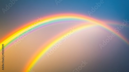 Double Rainbow in a Blurred Sky