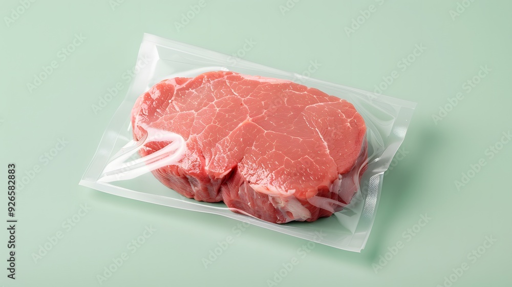 food photography of sliced meat delicacy in clean transparent vacuum plastic packaging food photography of sliced meat delicacy in clean transparent vacuum plastic packaging
