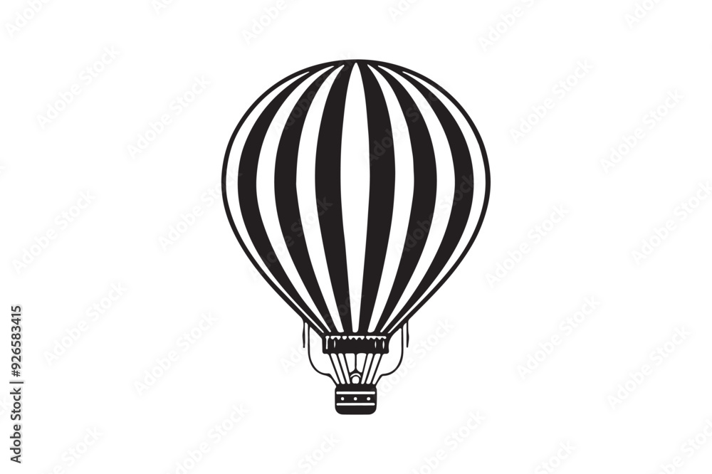 Hot air balloon silhouette vector illustration Hot air balloon silhouette vector illustration