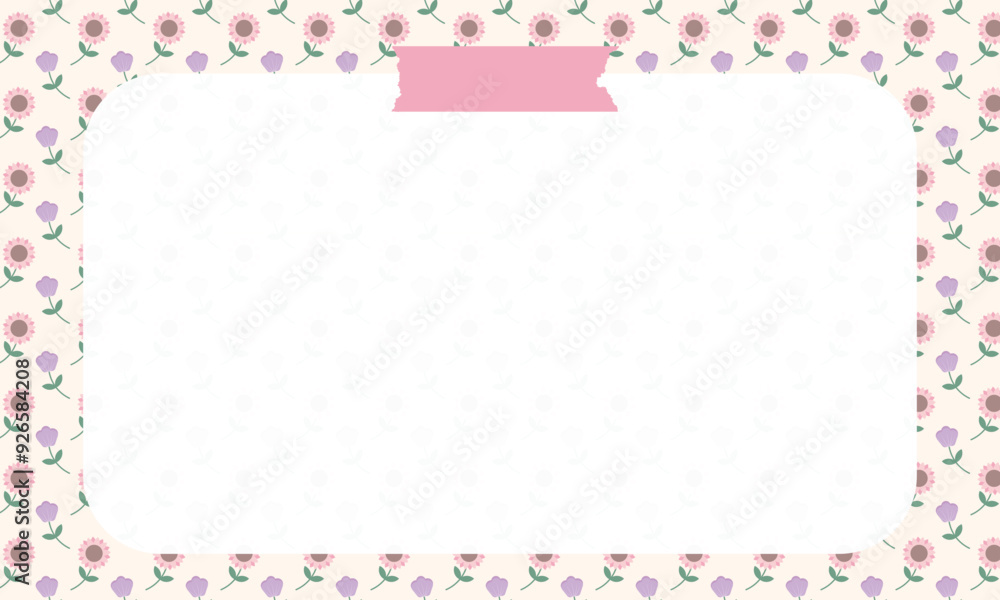 Cute kawaii seamless pastel floral flower pattern notepad background Cute kawaii seamless pastel floral flower pattern notepad background