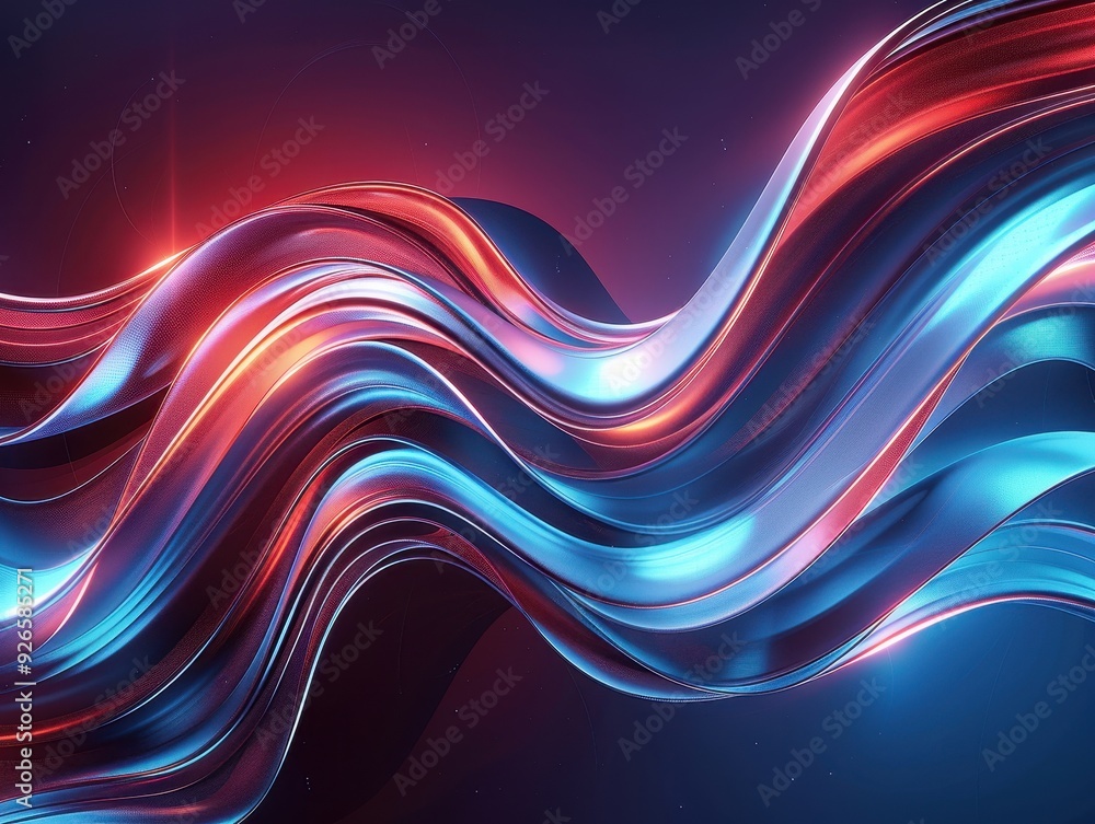 Abstract digital art featuring flowing, wavy lines in vibrant shades of blue, red, and pink. Abstract digital art featuring flowing, wavy lines in vibrant shades of blue, red, and pink.