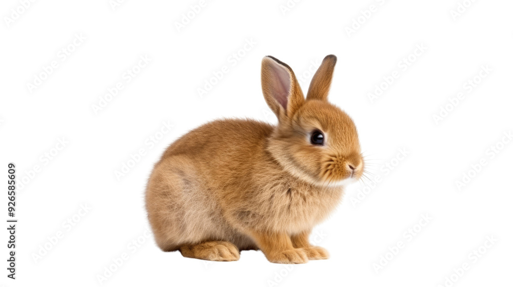 One newborn rabbit on a white background. Telephoto lens photography Realistic daylight One newborn rabbit on a white background. Telephoto lens photography Realistic daylight