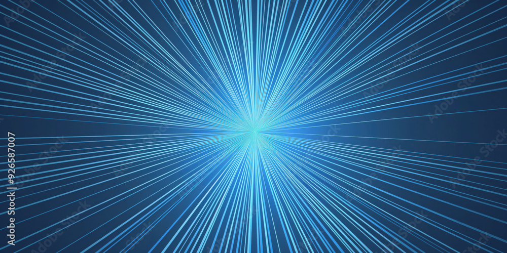 Abstract Blue Light Beam Burst in Dark Space Abstract Blue Light Beam Burst in Dark Space