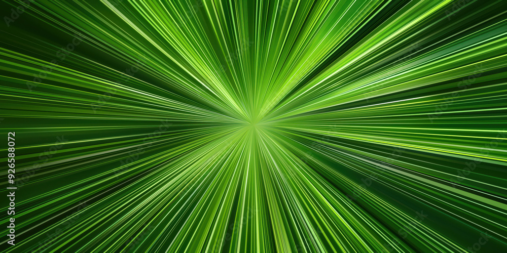 Obraz premium Abstract Green Leaf with Radiating Lines, Nature Inspired Background or Wallpaper