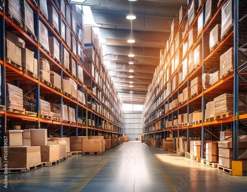 Wallpaper Mural Inner Warehouse Organized Chaos and Efficient Logistics in an Industrial Storage Facility Torontodigital.ca