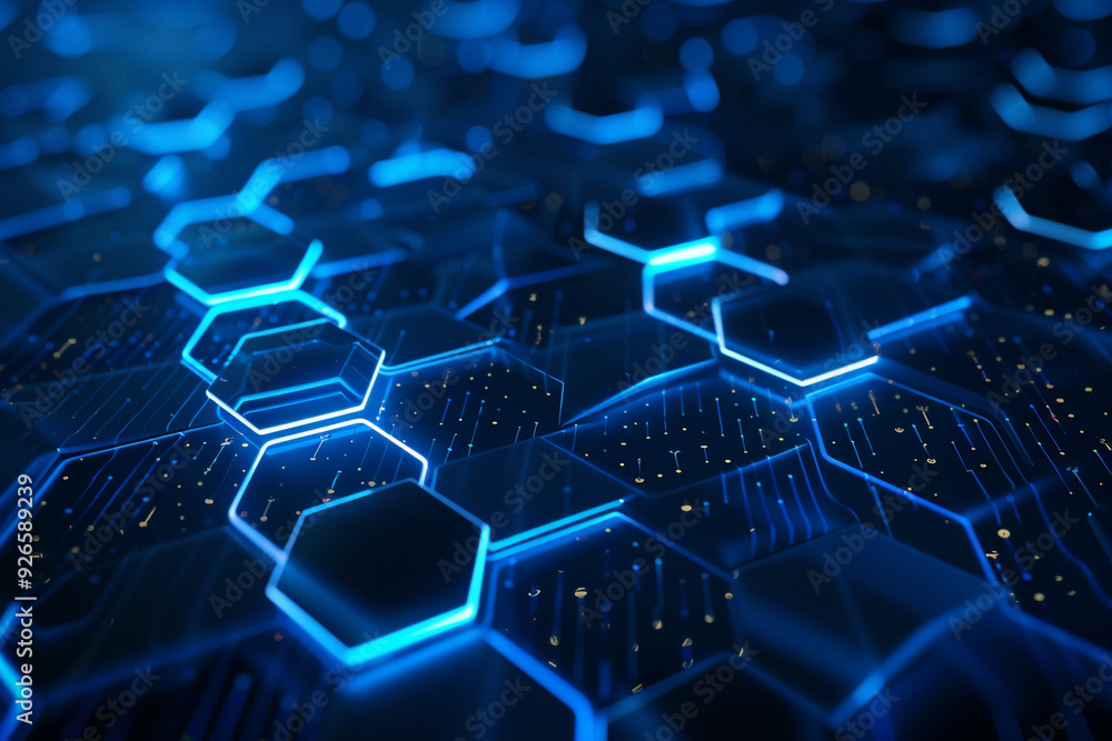 Abstract Blue Hexagon Pattern Abstract Blue Hexagon Pattern