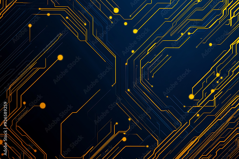 A modern abstract design featuring gold lines and dots representing network science and technology on a high-tech dark background. Ideal for templates, web design, and presentations A modern abstract design featuring gold lines and dots representing network science and technology on a high-tech dark background. Ideal for templates, web design, and presentations