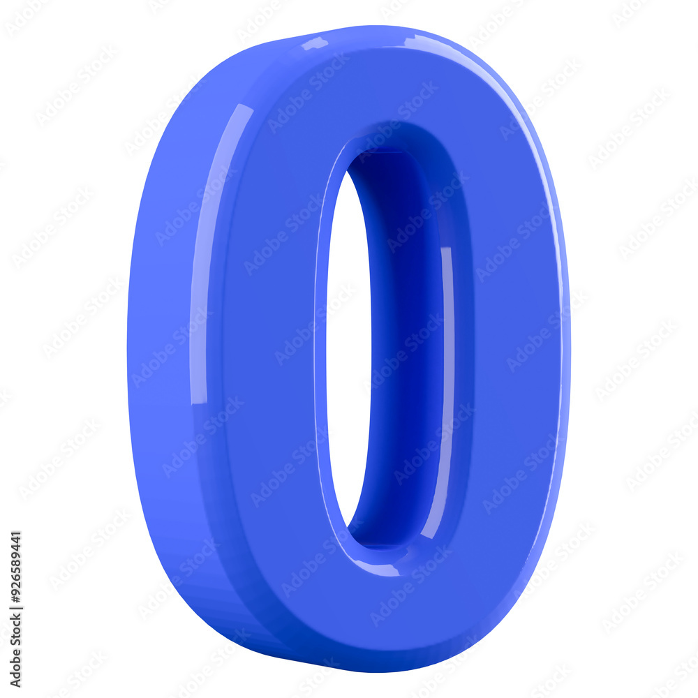 Blue 3D Number 0 Blue 3D Number 0