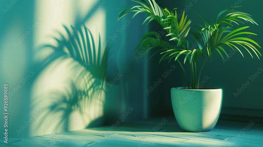 A single potted plant nestled in the corner of a house gallery, its verdant leaves adding a touch of nature's elegance to the space. A single potted plant nestled in the corner of a house gallery, its verdant leaves adding a touch of nature's elegance to the space.