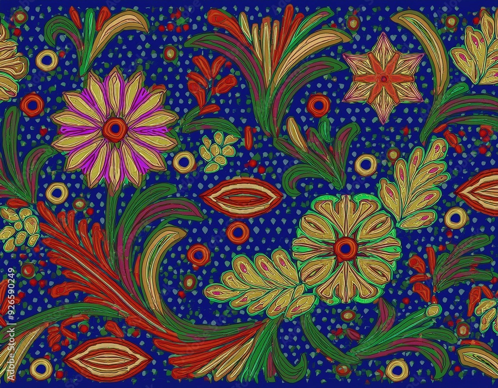 Fototapeta premium Material sew design cloth craft colors pattern thread fashion cotton textile fabric industry