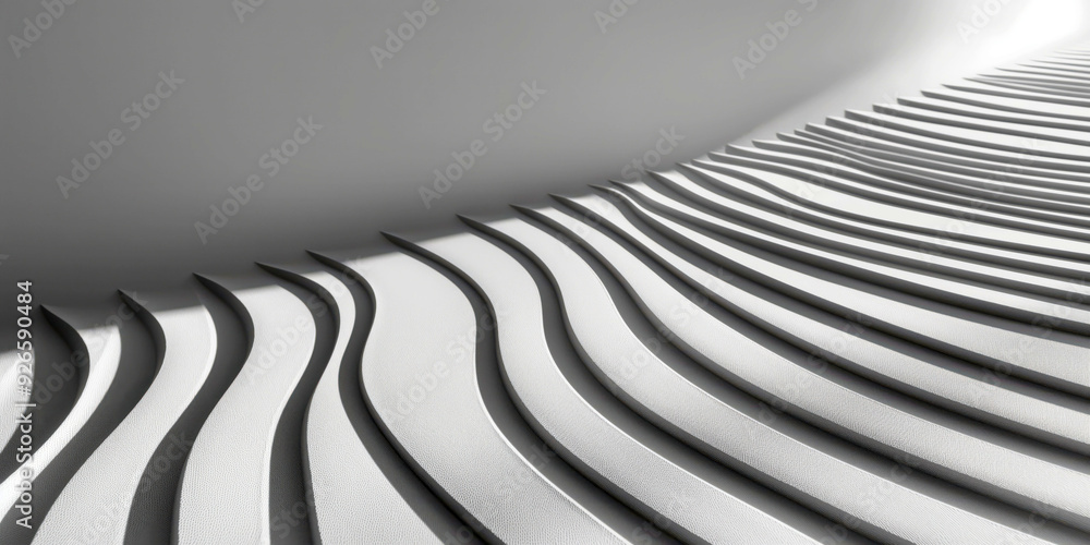 Abstract White Modern Architectural Wave Pattern in Minimalistic Design Abstract White Modern Architectural Wave Pattern in Minimalistic Design