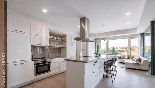 Wallpaper Mural Modern White Kitchen Design Clean and Elegant Interior with Luxury Furniture and Appliances Torontodigital.ca