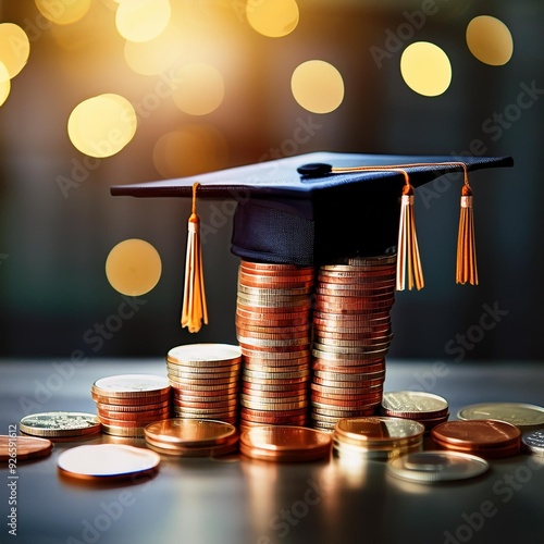Paid education has become very sought-after, and it's represented by coins with graduation caps. This shows that financial knowledge, saving money, and paying for education are all connected.