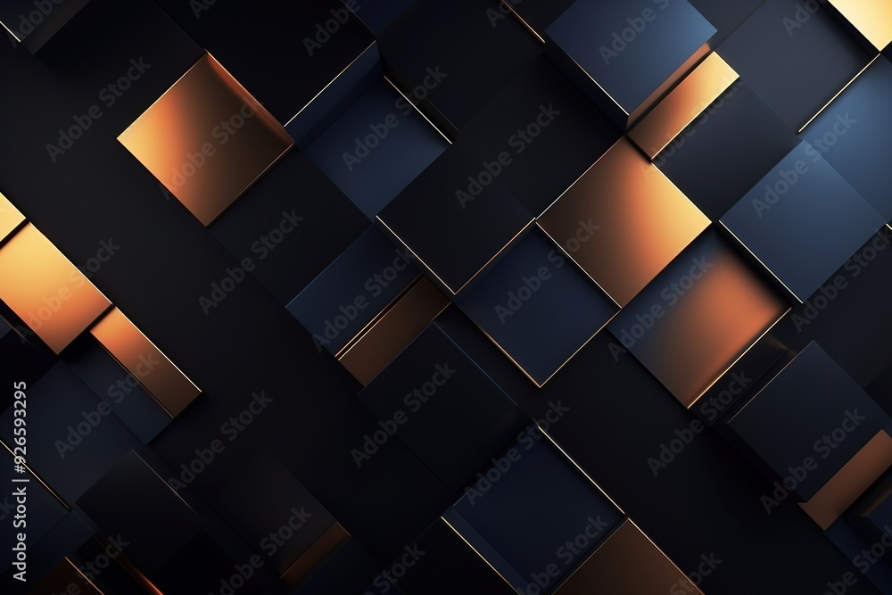 Abstract dark blue and gold geometric background. Abstract dark blue and gold geometric background.
