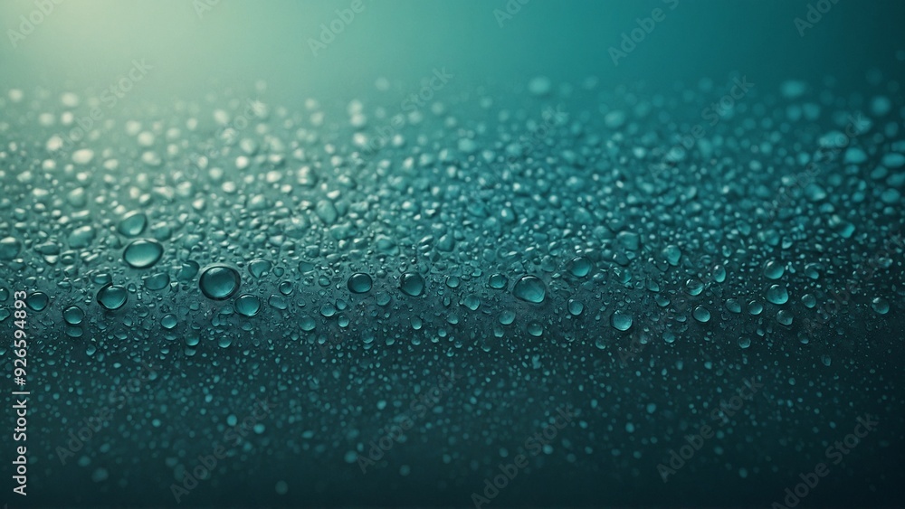 Fototapeta premium Teal blue gradient water drops background