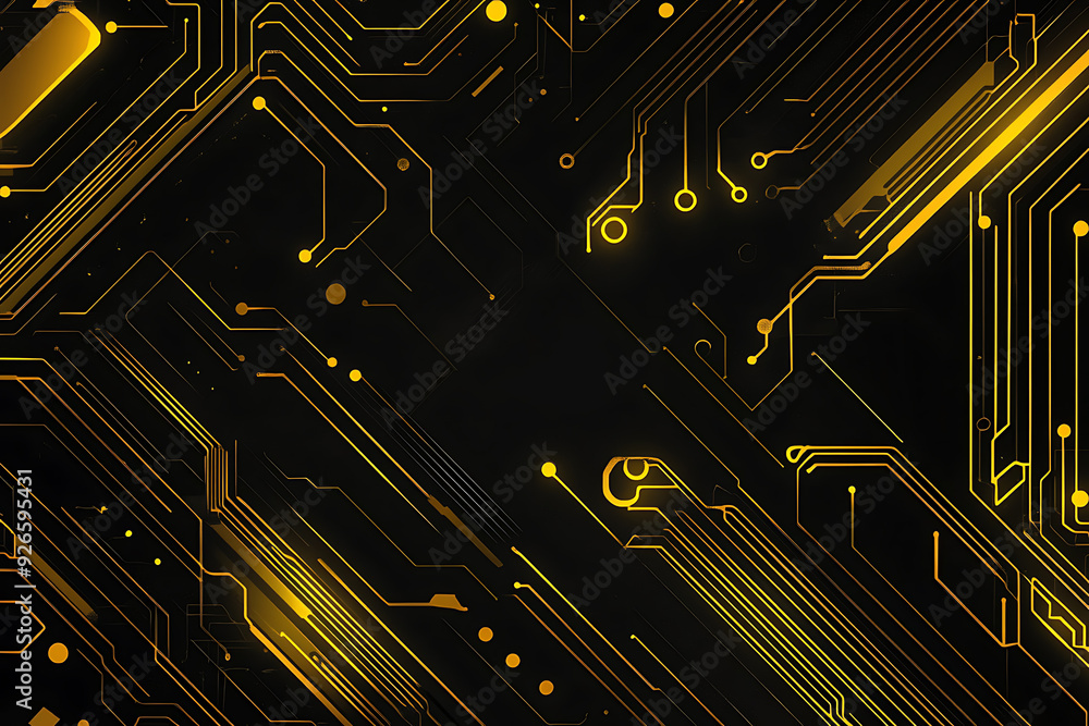 A modern abstract design featuring gold lines and dots representing network science and technology on a high-tech dark background. Ideal for templates, web design, and presentations A modern abstract design featuring gold lines and dots representing network science and technology on a high-tech dark background. Ideal for templates, web design, and presentations