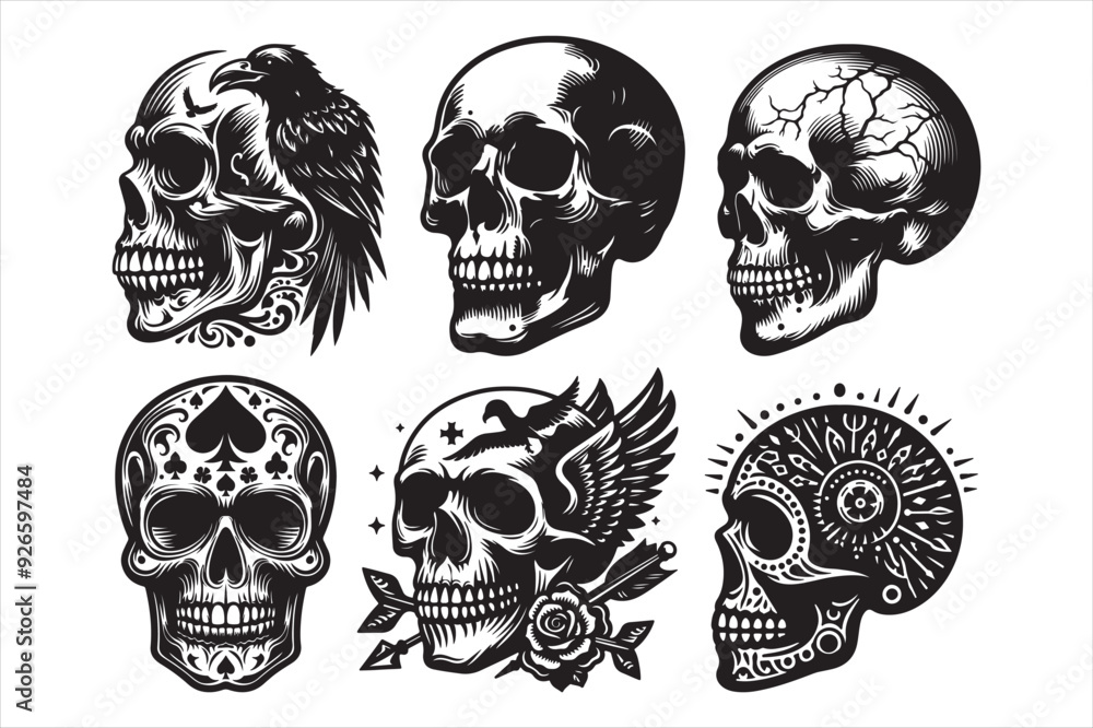 Skull vector silhouette Skull vector silhouette