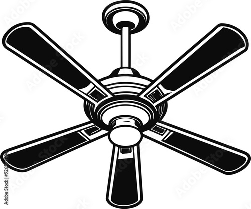 ceiling fan silhouette vector illustration