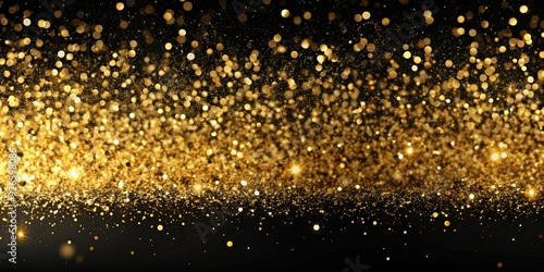 Golden sparkle confetti shining over a black background, gold, glitter, sparkle, confetti, shiny, golden, dust, celebration