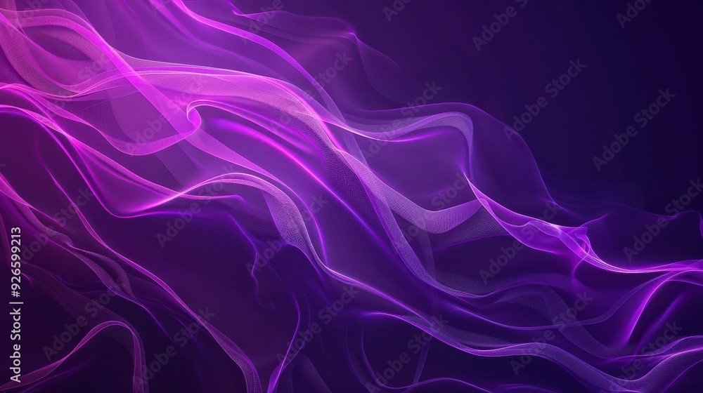 Abstract purple and pink waves of light on a dark background creating a flowing, dreamy effect. Abstract purple and pink waves of light on a dark background creating a flowing, dreamy effect.