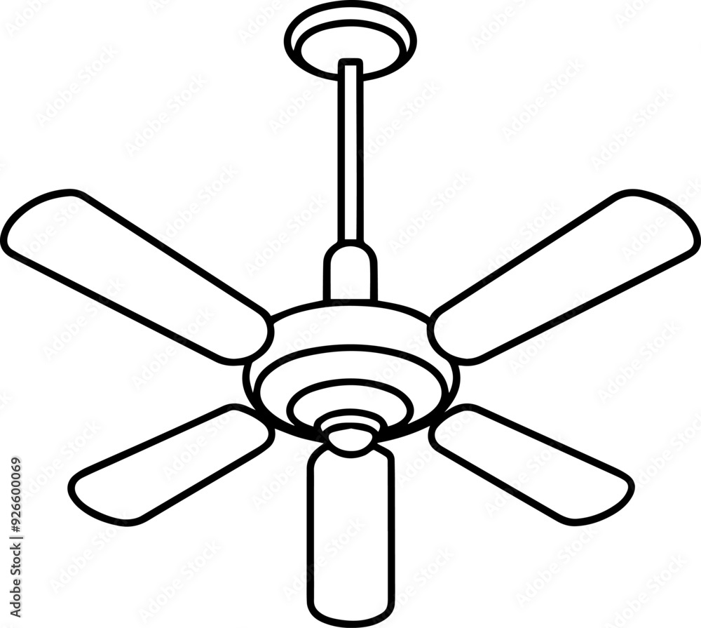 Line Art Ceiling Fan Vector Illustration Line Art Ceiling Fan Vector Illustration