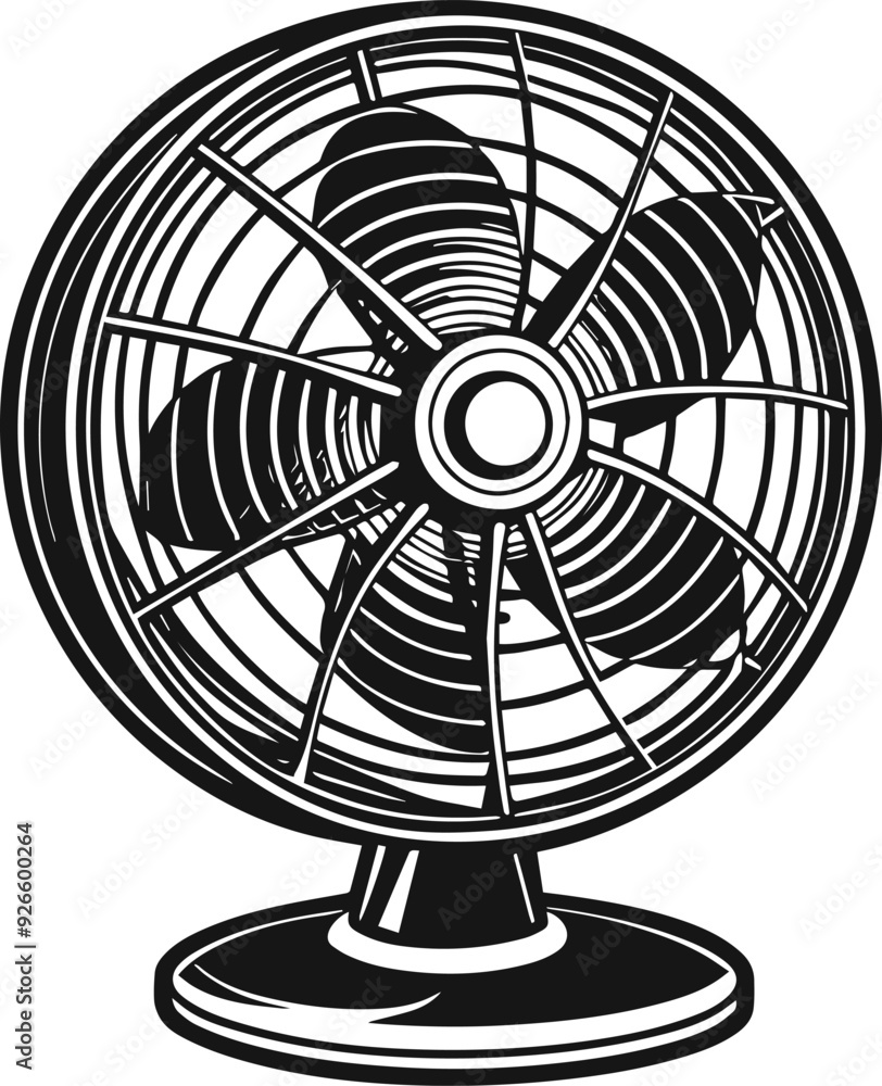 table fan silhouette vector illustration, electric Fan table fan silhouette vector illustration, electric Fan