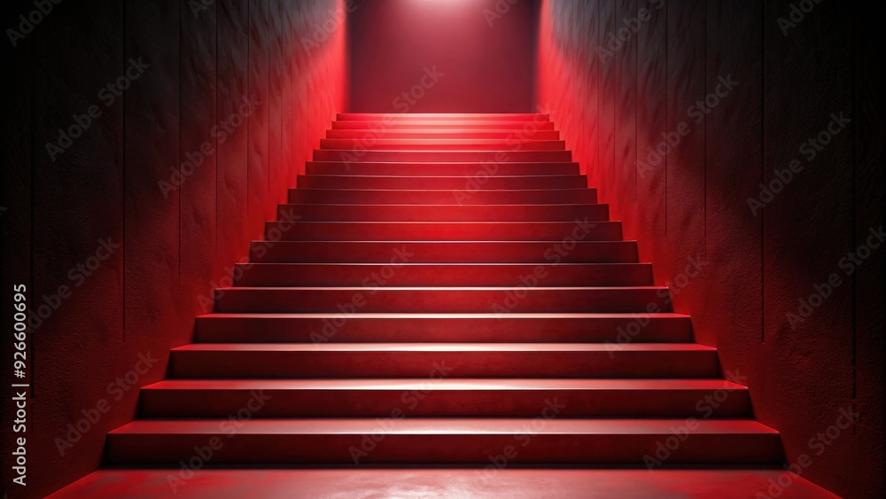 Scary red steps leading into darkness, horror, spooky, staircase, eerie, chilling, creepy, fear, blood red Scary red steps leading into darkness, horror, spooky, staircase, eerie, chilling, creepy, fear, blood red
