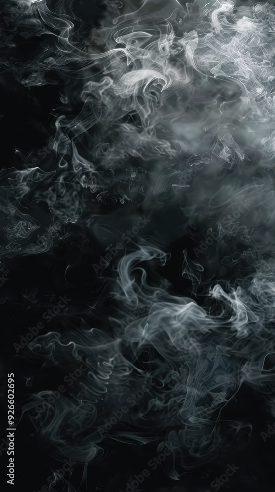Abstract swirling white smoke against a dark background. Abstract swirling white smoke against a dark background.