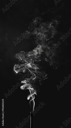 A swirl of white smoke rising elegantly against a dark background.