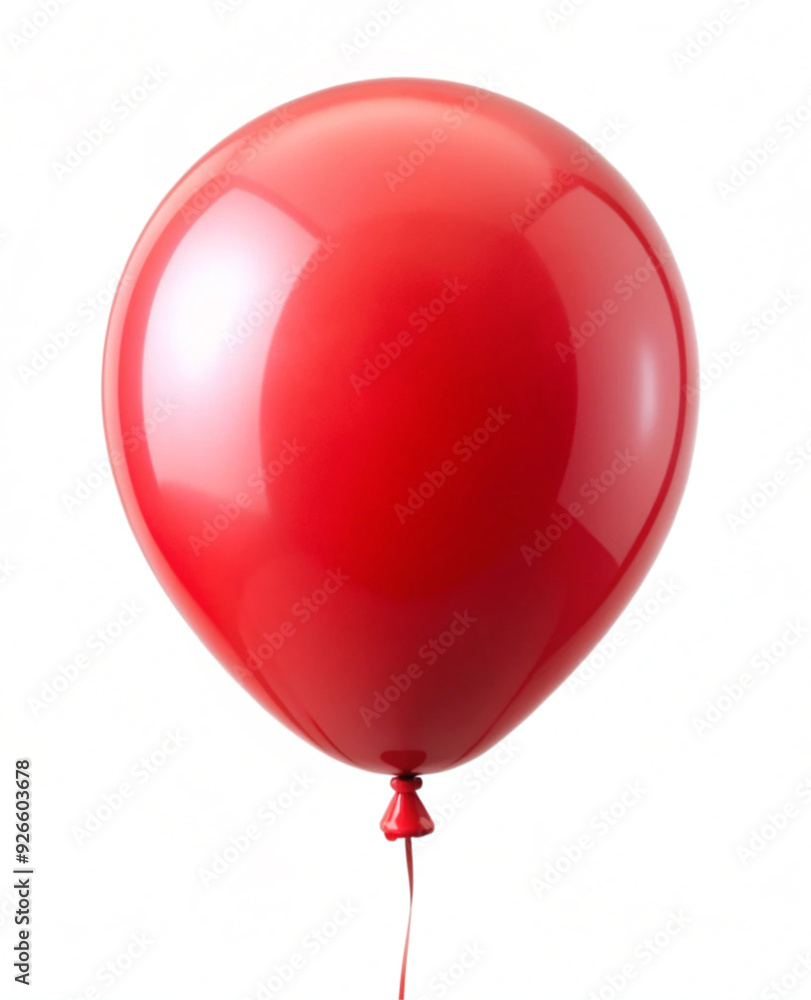 A large red helium balloon is isolated on the left-hand side A large red helium balloon is isolated on the left-hand side