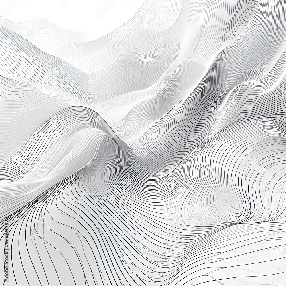 Naklejka premium Abstract digital wavy line background ai generative
