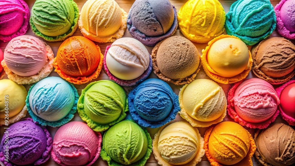 A creative collage of colorful ice cream scoops, ice cream, scoops, collage, colorful, variety, frozen, dessert, sweet A creative collage of colorful ice cream scoops, ice cream, scoops, collage, colorful, variety, frozen, dessert, sweet