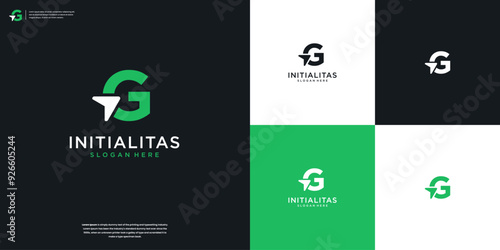 logo letter G and arrow with unique logo designs template