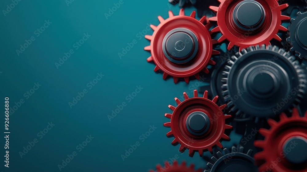 Mechanical gears, intricate engineering design, 3D illustration Mechanical gears, intricate engineering design, 3D illustration