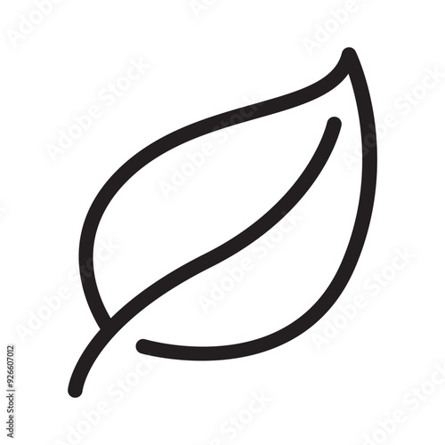 Leaf icon in thin line style vector illustration graphic design