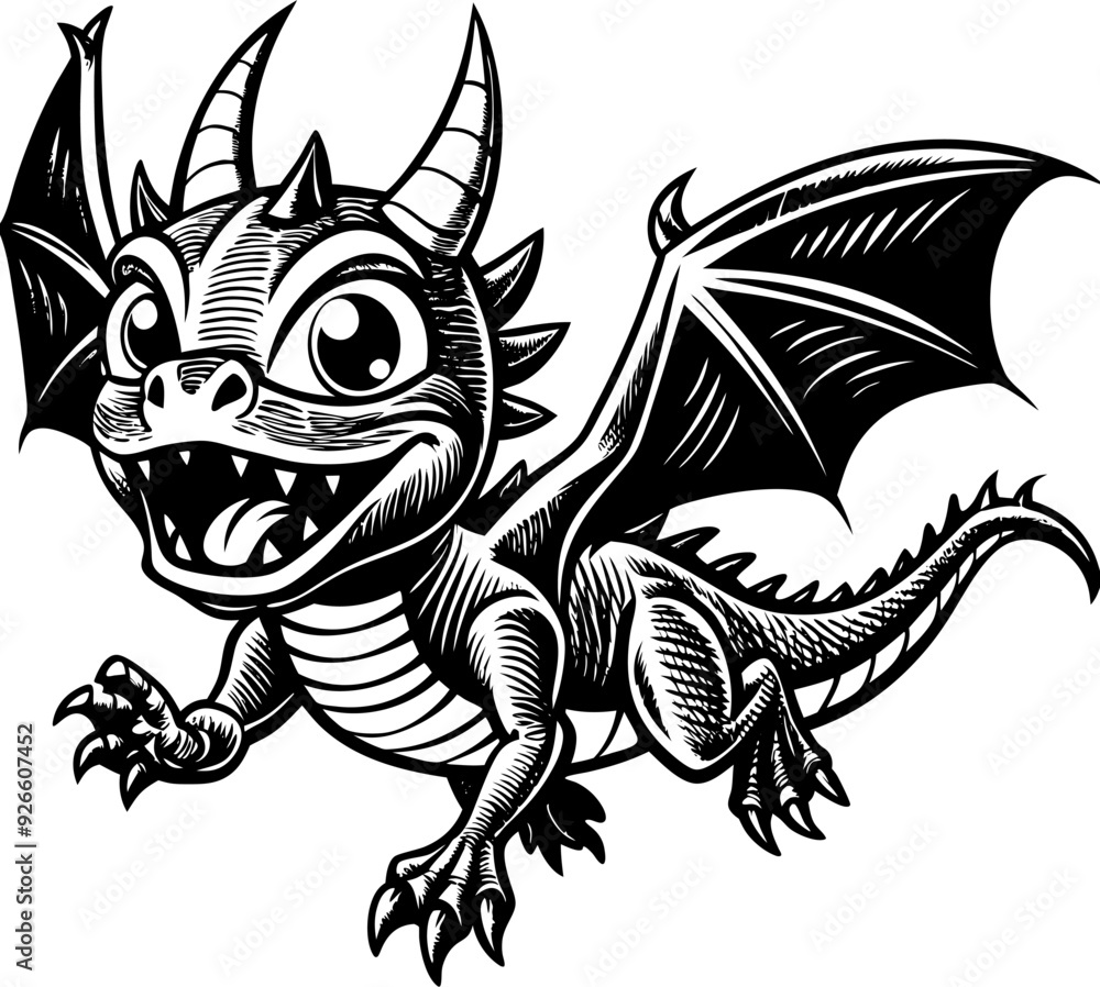 cute little dragon illustration, cartoon little dragon vector , funny little dragon black and white cute little dragon illustration, cartoon little dragon vector , funny little dragon black and white