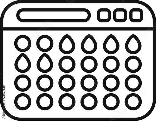 Simple menstrual cycle tracking app interface displaying ovulation phase with calendar and icons