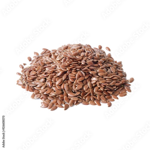 Obraz na płótnie Flax seed close up on white background. w salonie