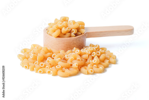 Obraz na płótnie Macaroni pasta close up on white background. w salonie