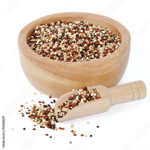 Obraz na płótnie Quinoa seeds close up on white background. w salonie