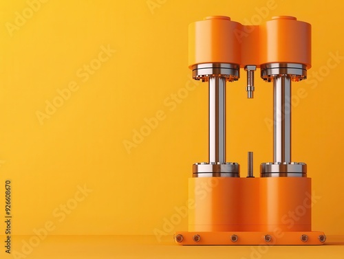 Hydraulic press, metal forming, 3D illustration photo