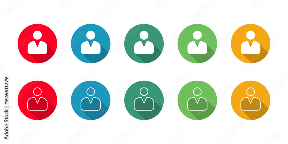 Profile or User Icon set vector illustration with long shadow. Business Sign Profile or User Icon set vector illustration with long shadow. Business Sign