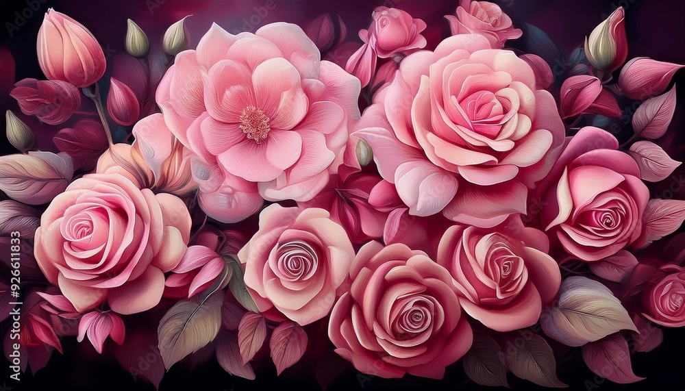 Blossom beauty rose bouquet nature many pink valentine bloom flower background flora Blossom beauty rose bouquet nature many pink valentine bloom flower background flora