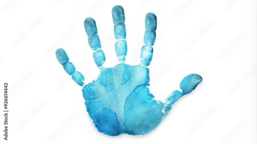 A faint, blue handprint icon on a white background, symbolizing creativity, innocence, and uniqueness, with subtle texture and slight shadow for added depth. A faint, blue handprint icon on a white background, symbolizing creativity, innocence, and uniqueness, with subtle texture and slight shadow for added depth.