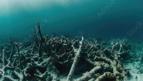 Fototapeta Naklejka Na Ścianę i Meble -  Dead coral reef underwater.