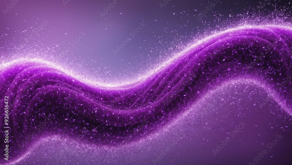 Glowing purple waves enriched with sparkling particles creating a dynamic and futuristic visual effect. Glowing purple waves enriched with sparkling particles creating a dynamic and futuristic visual effect.