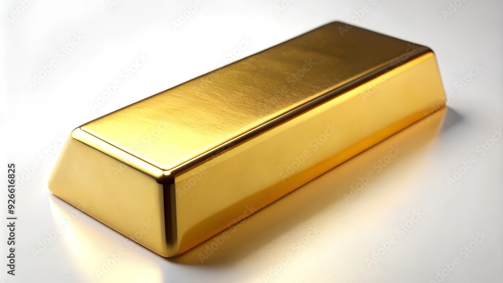 Gold ingot isolated. gold bar on white background. Ai generated Gold ingot isolated. gold bar on white background. Ai generated