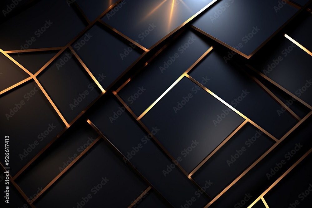 Obraz premium Abstract geometric background with gold accents.